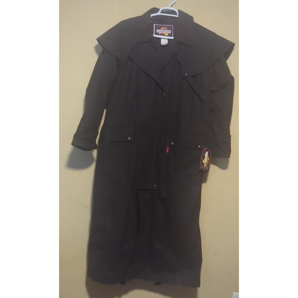 Australia Outfitters Oiled Skinned Brown Downunder Duster With Hood Size L #8300